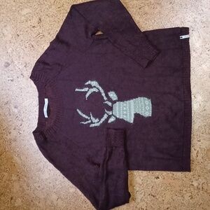 Woolrich Women's Burgundy Pulliver Reindeer Sweater Size XL